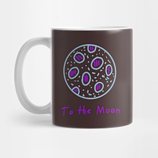 To the Moon, Funny colored planet, Versecism Art Mug